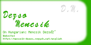 dezso mencsik business card